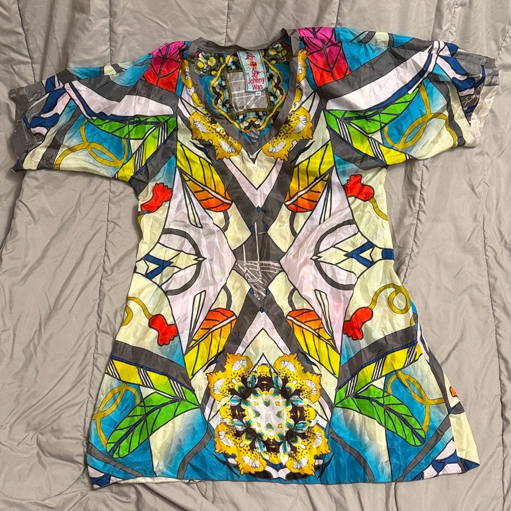 Johnny Was Silk Geometric Dress